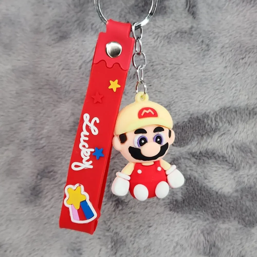 **NEW** Mario! Super Mario 3D Figure Keychain & Strap Bag Charm PVC/Silicone Red